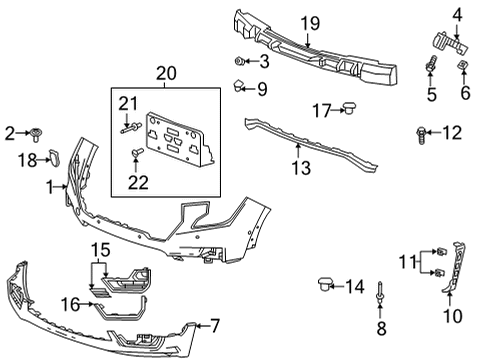 2024 GMC Terrain Bumper Cover Diagram for 84931968