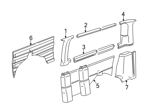 1996 Chevy Express 3500 Interior Trim - Side Panel Diagram 2 - Thumbnail