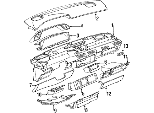 1989 Pontiac Grand Prix Glove Box Diagram for 10056626