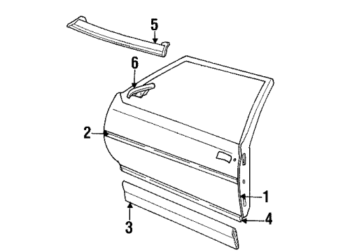 1989 Buick Century Exterior Trim - Front Door Diagram