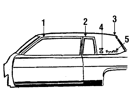 1986 Cadillac DeVille Exterior Trim - Roof Diagram 2 - Thumbnail