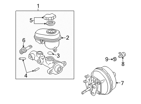 2008 Buick LaCrosse Brake Booster Diagram for 88967269