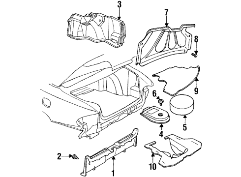 1997 Pontiac Bonneville Trim Panel Retainer Diagram for 20732399