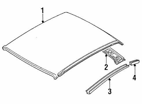 1987 Chevy Sprint Roof & Components Diagram