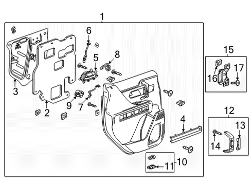 2024 GMC Hummer EV SUV Interior Trim - Rear Door Diagram