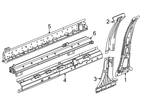 2024 Chevy Blazer EV Center Pillar & Rocker Diagram