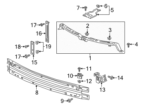 2018 Chevy Traverse Bumper & Components - Front Diagram 3 - Thumbnail