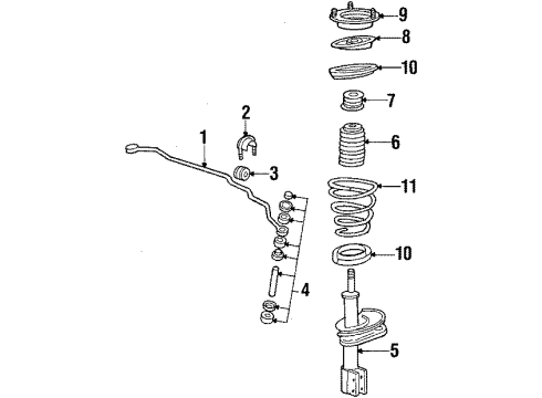 1989 Buick Skylark Shocks & Components Diagram