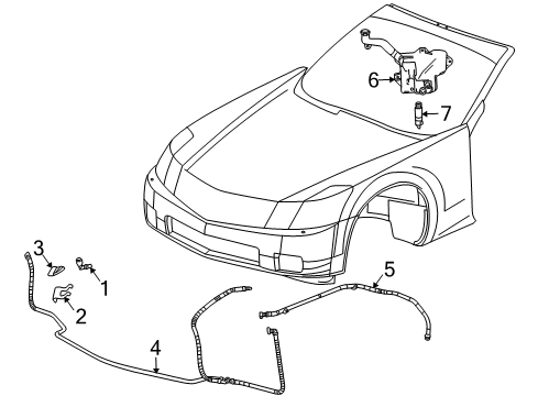 2007 Cadillac XLR Washer Nozzle, Driver Side Diagram for 12335755