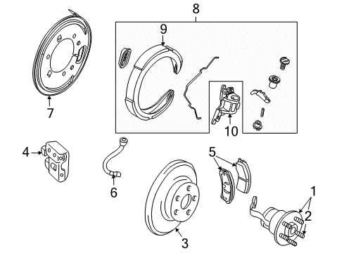 2007 Cadillac XLR Overhaul Kit, Rear Driver Side Diagram for 19208041