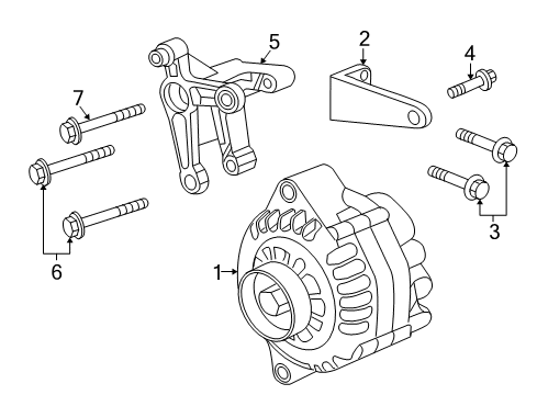 2006 Pontiac GTO Alternator Brace Diagram for 92059707