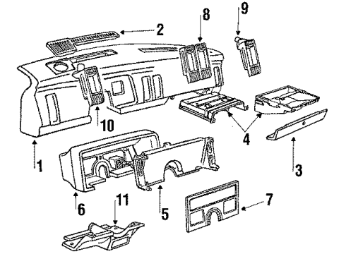 1986 Buick Skylark Instrument Panel Diagram