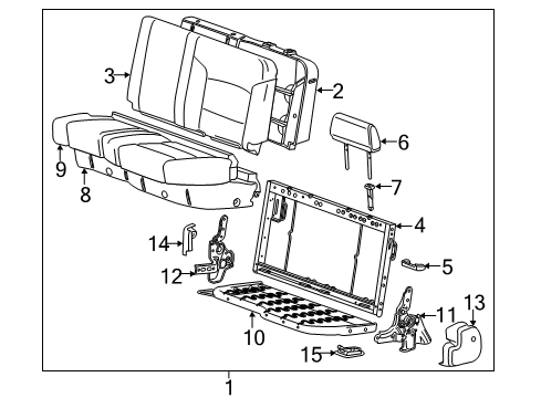 2015 Chevy Silverado 2500 HD Rear Seat Components Diagram 5 - Thumbnail