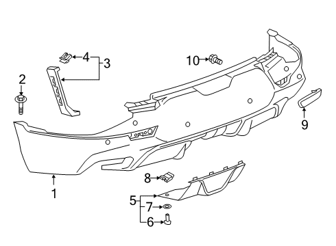 2020 Chevy Blazer Bumper & Components - Rear Diagram 3 - Thumbnail