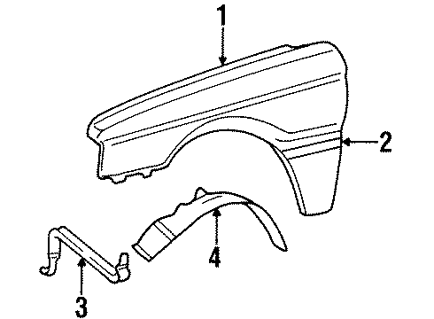1988 Chevy Spectrum Fender & Components Diagram