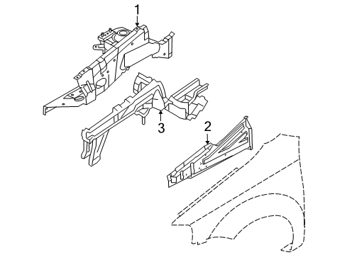 2011 Chevy Aveo5 Structural Components & Rails Diagram
