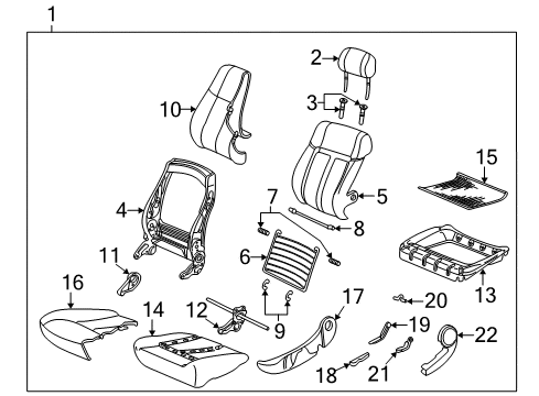 2003 Saturn L200 Front Seat Components Diagram 3 - Thumbnail