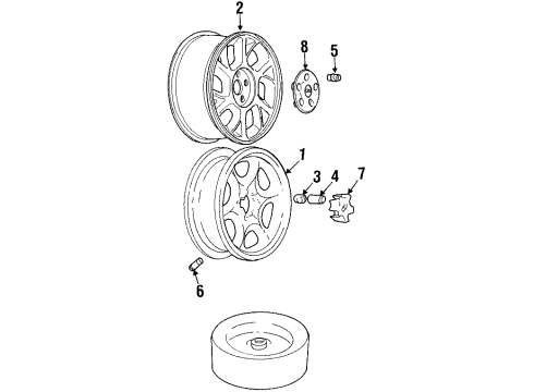 1999 Oldsmobile Intrigue Wheel Covers & Trim Diagram