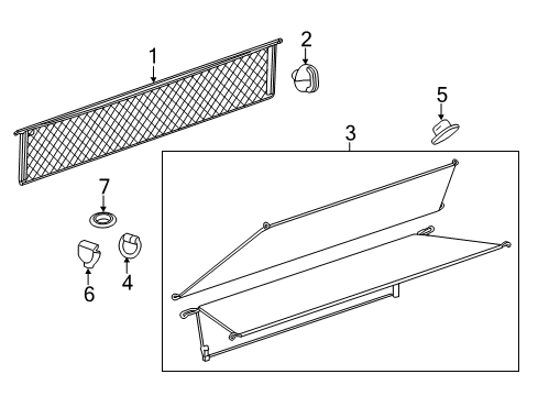 2017 Chevy Corvette Shade Hook Diagram for 22958883