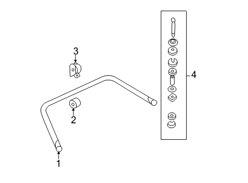 2000 Buick Park Avenue Stabilizer Bar & Components Diagram 4 - Thumbnail