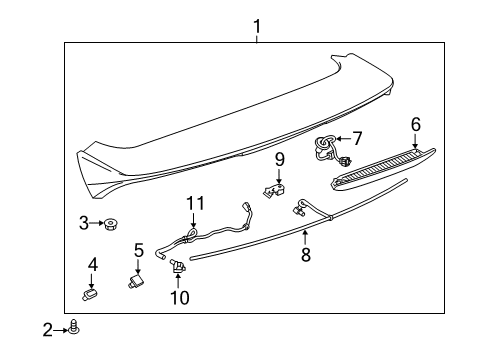 2019 Chevy Blazer Spoiler Assembly, Rear Diagram for 86786869