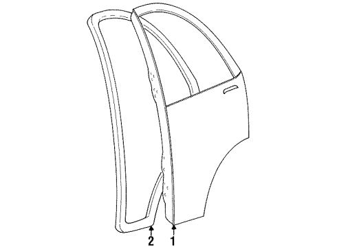 2001 Chevy Metro Weatherstrip, Driver Side Diagram for 30020549