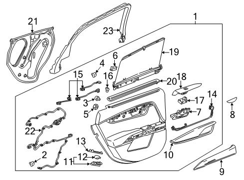 2014 Cadillac XTS Window Switch, Jet Black Diagram for 9060226