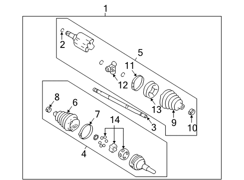 1999 Oldsmobile Alero Drive Axles - Front Diagram