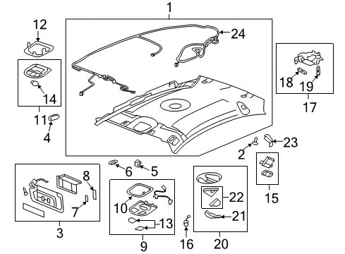 2008 Chevy Malibu Map Lamp Assembly Diagram for 25871868