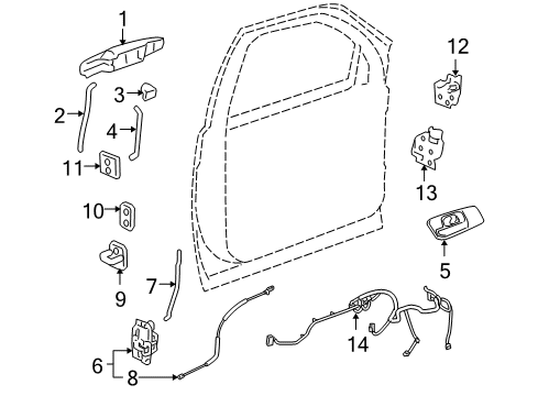 2012 Chevy Silverado 1500 Front Door - Body Diagram 4 - Thumbnail
