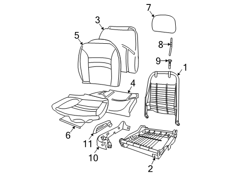 2005 Buick Century Front Seat Components Diagram 2 - Thumbnail