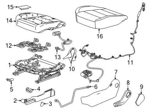 2024 Chevy Silverado EV Driver Seat Components Diagram 4 - Thumbnail
