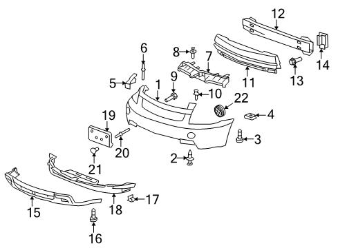 2007 Chevy Equinox Bumper & Components - Front Diagram