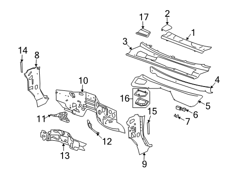 2006 Hummer H2 Plenum Panel Diagram for 88979787