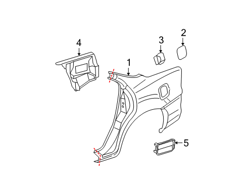 2002 Buick Regal Quarter Panel & Components Diagram