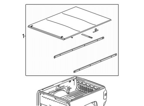 2023 Chevy Silverado 3500 HD Tonneau Cover Diagram for 19418643