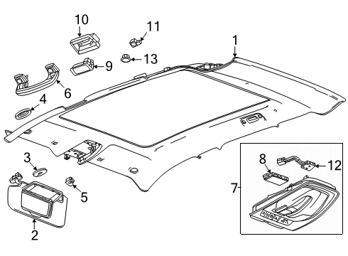 2025 Cadillac LYRIQ Garage Door Opener Diagram for 13548582