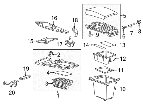 2019 Buick Enclave Armrest Retainer Diagram for 9413349