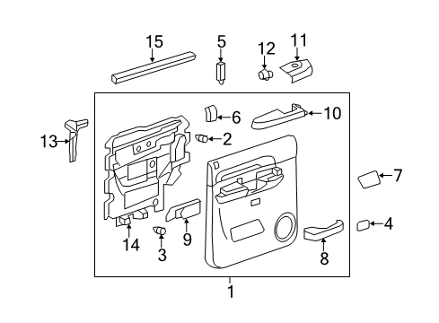 2012 Chevy Silverado 2500 HD Interior Trim - Rear Door Diagram 2 - Thumbnail