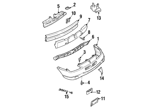 2001 Pontiac Grand Prix Bumper & Components - Front Diagram 2 - Thumbnail