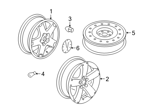 2007 Pontiac Torrent Wheel Covers & Trim Diagram