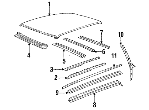 1984 Buick Century Roof Panel Diagram for 20472176