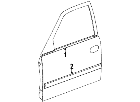 2000 Chevy Prizm Exterior Trim - Front Door Diagram