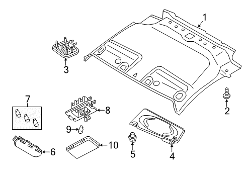 2016 Chevy City Express Sunvisor, Driver Side Diagram for 19317851