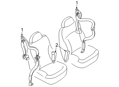 2000 Chevy S10 Seat Belt - Body Diagram 3 - Thumbnail