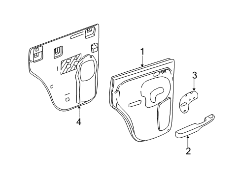 2005 Chevy Silverado 2500 HD Interior Trim - Rear Door Diagram 2 - Thumbnail