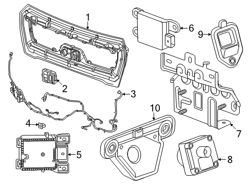 2024 GMC Sierra EV Electrical Components - Front Bumper Diagram
