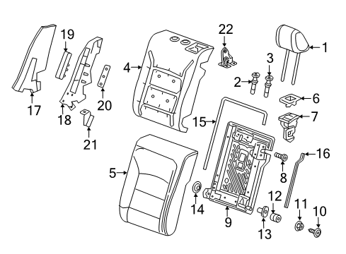 Seat Back Frame, Rear Diagram for 13522759