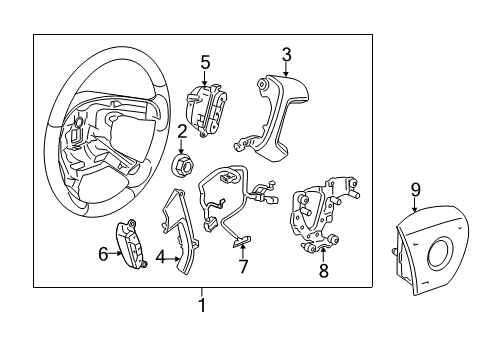 2012 Chevy Silverado 3500 HD Steering Wheel & Trim Diagram 3 - Thumbnail
