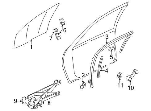 2000 Pontiac Sunfire Glass - Door Diagram 2 - Thumbnail